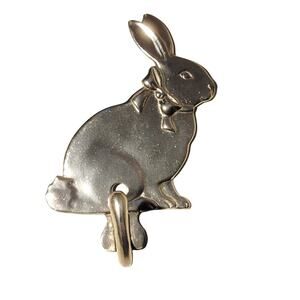 Vintage Seagull Pewter Rabbit Hook 4" x 2.25" Bright Finish Home Wall Decor